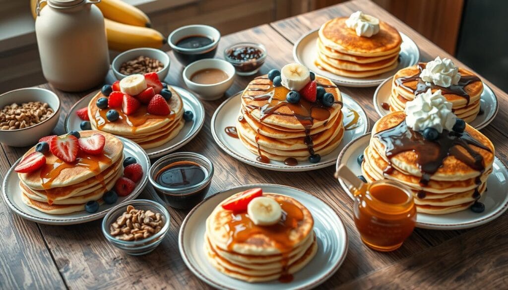 Eggless pancake variations