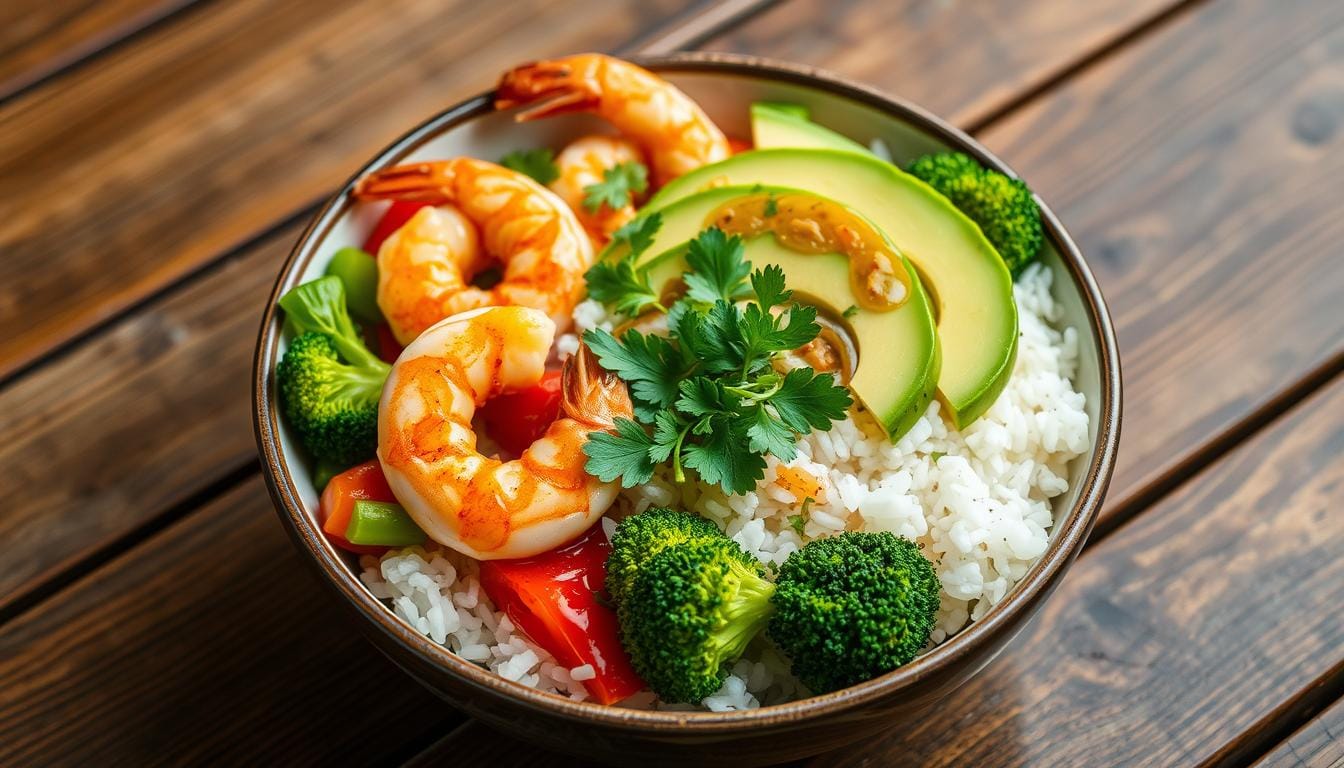 shrimp rice bowl