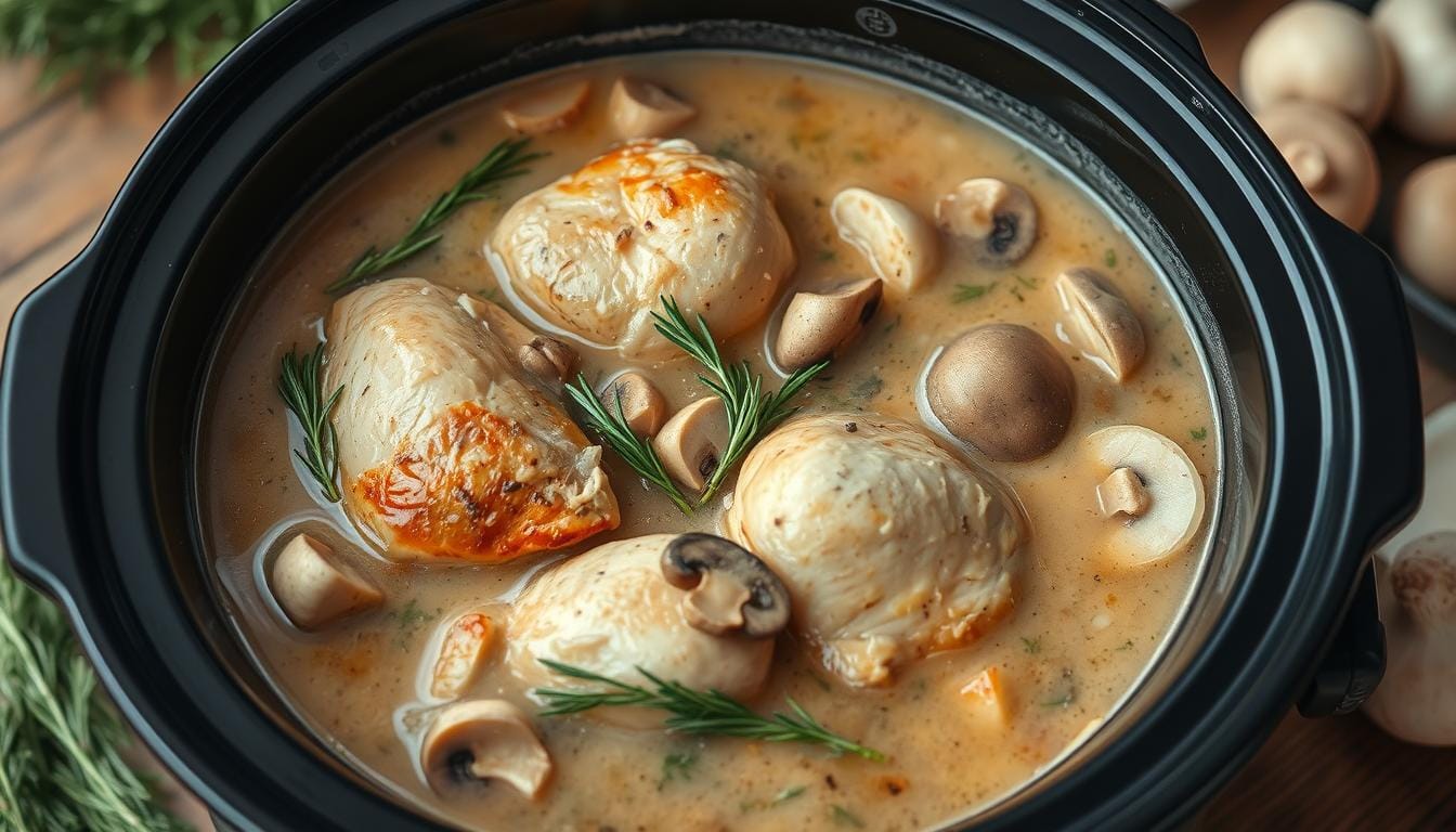 chicken in mushroom soup slow cooker