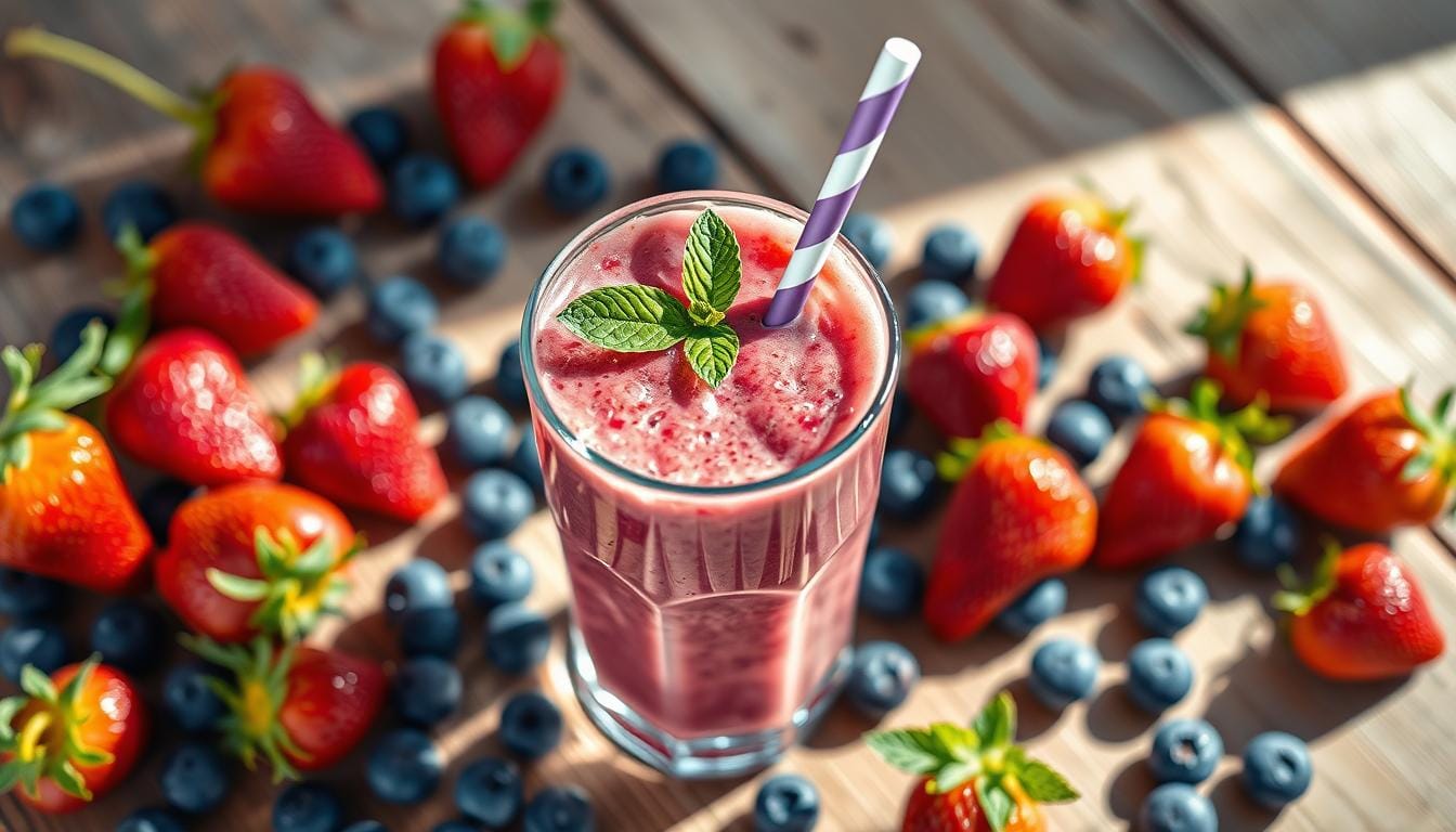 strawberry and blueberry smoothie