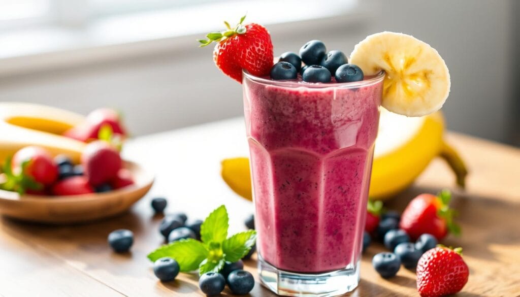 strawberry blueberry banana smoothie