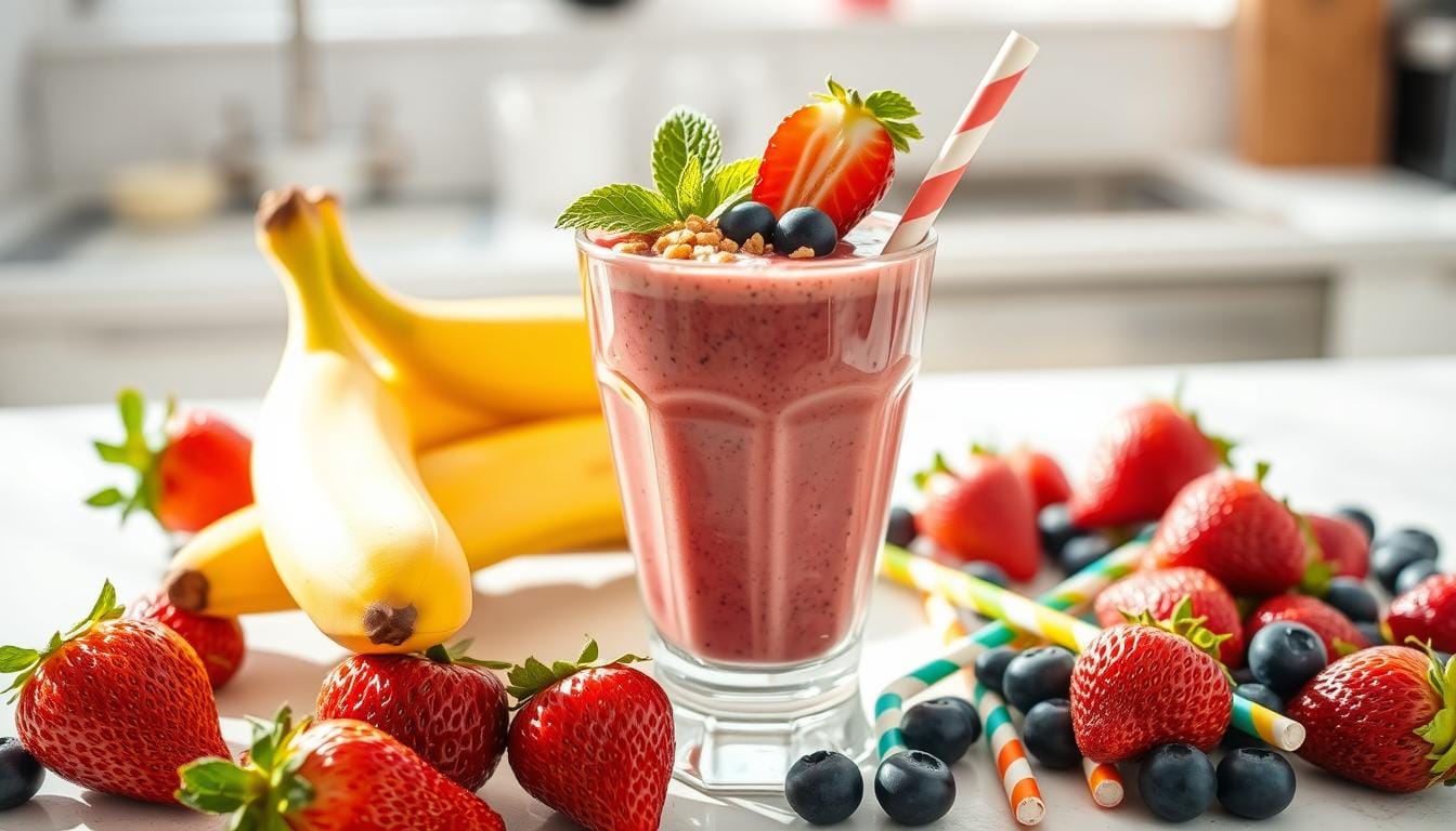 strawberry blueberry banana smoothie